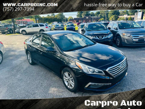 2015 Hyundai Sonata for sale at Carpro Auto Sales in Chesapeake VA