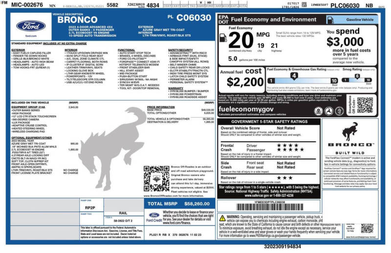 2023 Ford Bronco Outer Banks Advanced