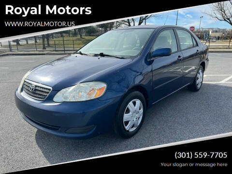 2006 Toyota Corolla for sale at Royal Motors in Hyattsville MD