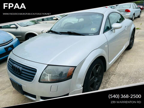 2001 Audi TT for sale at FPAA in Fredericksburg VA