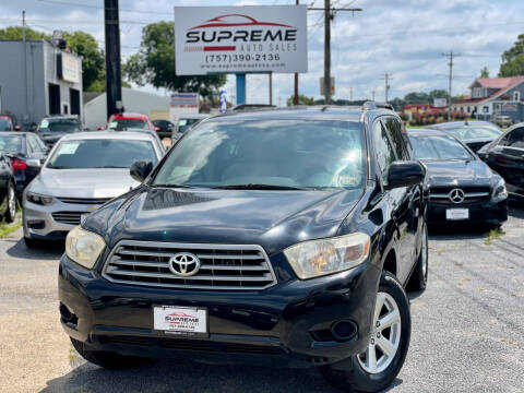 2008 Toyota Highlander for sale at Supreme Auto Sales in Chesapeake VA