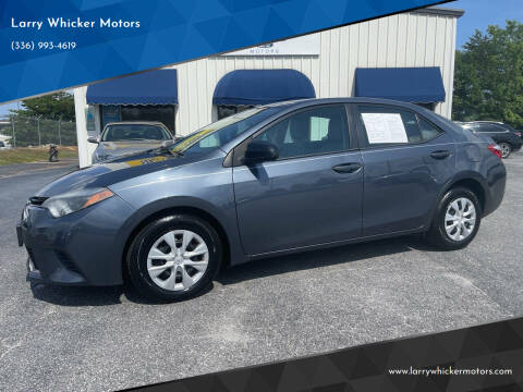 2014 Toyota Corolla for sale at Larry Whicker Motors in Kernersville NC