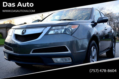 2012 Acura MDX for sale at Das Auto in Virginia Beach VA