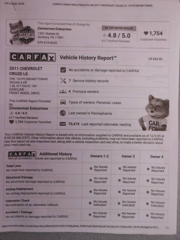 2011 Chevrolet Cruze LS