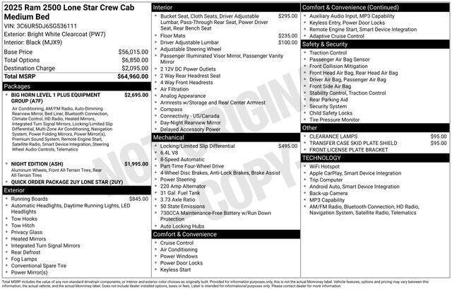 2025 RAM 2500 Big Horn