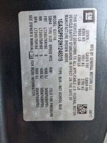 2017 Chevrolet Express LT 3500