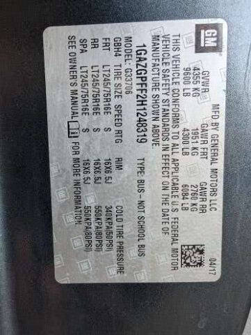 2017 Chevrolet Express LT 3500