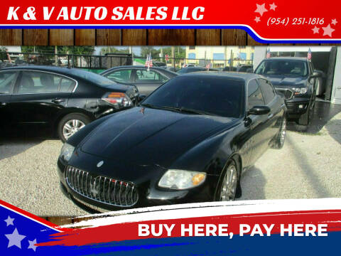 2008 Maserati Quattroporte for sale at K & V AUTO SALES LLC in Hollywood FL
