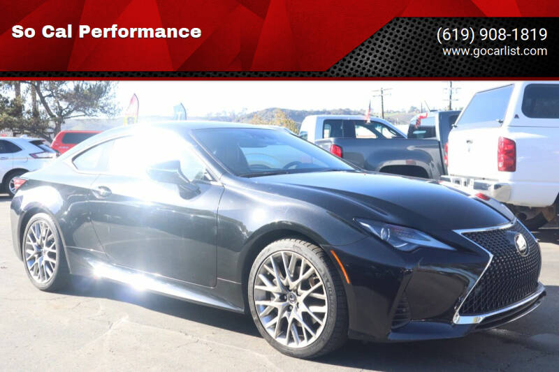 2019 Lexus RC 350 for sale at So Cal Performance in San Diego CA