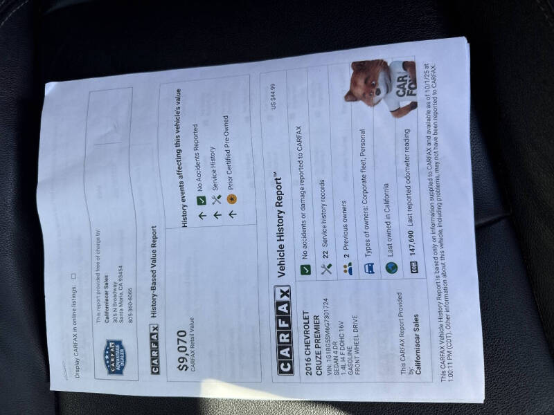 2016 Chevrolet Cruze Premier
