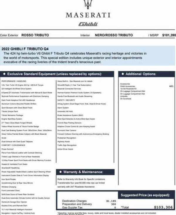 2022 Maserati Ghibli F Tributo Q4