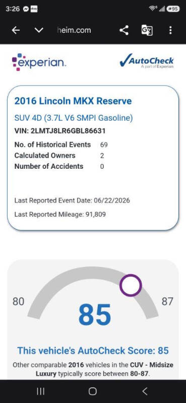 2016 Lincoln MKX Reserve