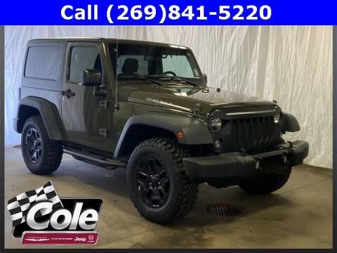 2016 Jeep Wrangler for sale at COLE Automotive in Kalamazoo MI