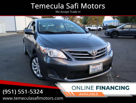 2013 Toyota Corolla for sale at Temecula Safi Motors in Temecula CA