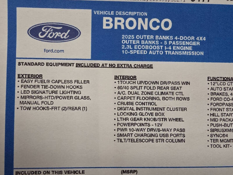 2025 Ford Bronco Outer Banks