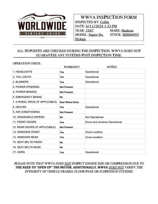 1947 Hudson Super Six