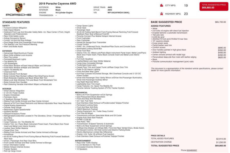2019 Porsche Cayenne