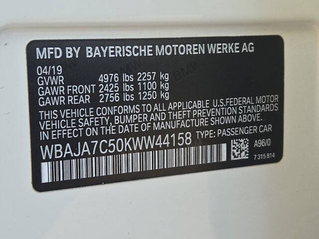 2019 BMW 5 Series 530i xDrive