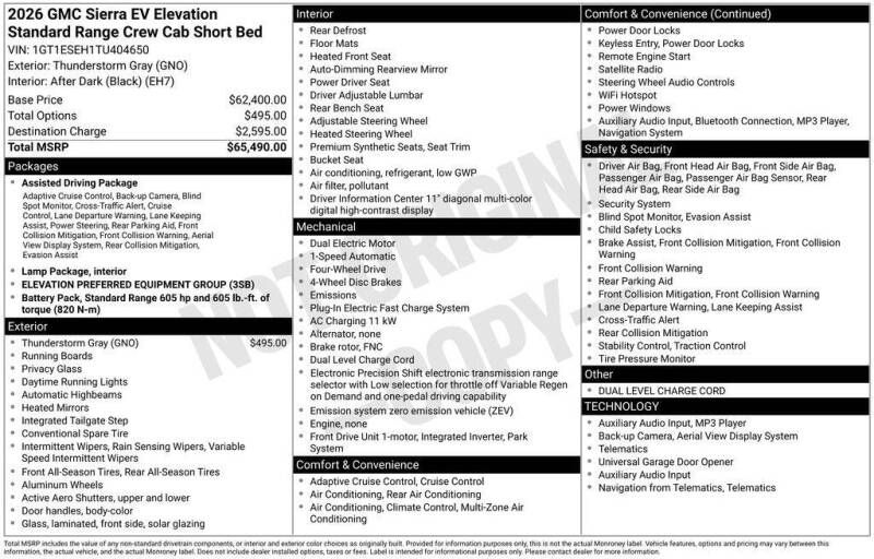 2026 GMC Sierra EV Elevation