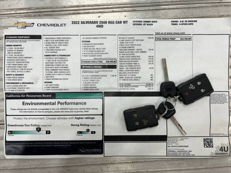 2022 Chevrolet Silverado 2500HD Work Truck