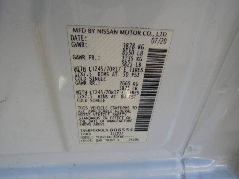 2020 Nissan NV 1500 SV