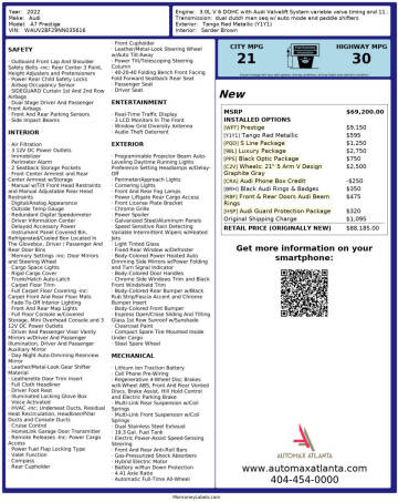 2022 Audi A7 quattro Prestige 55 TFSI