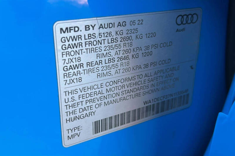 2022 Audi Q3 quattro S line Premium 45 TFSI