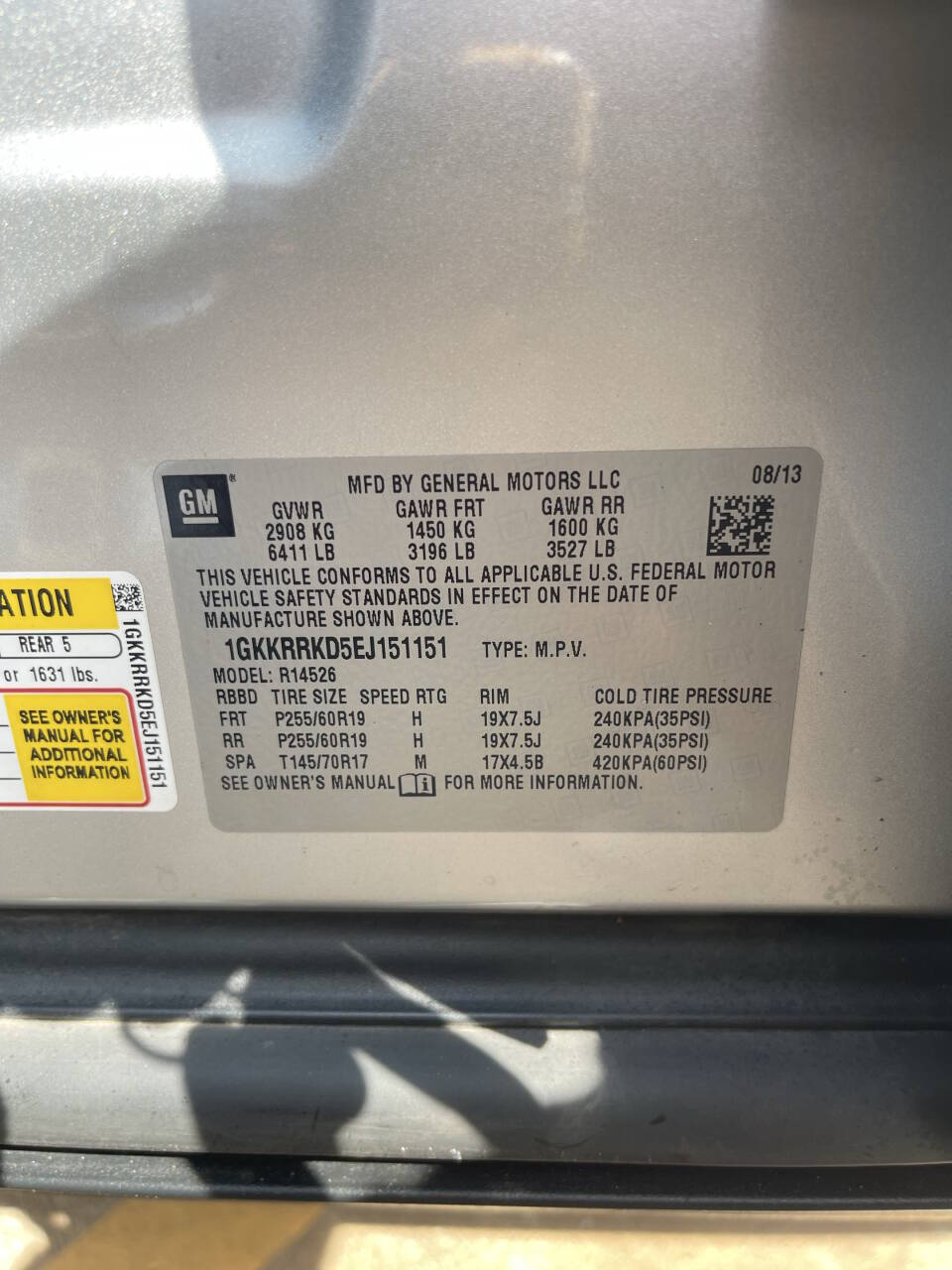 Silver 2014 GMC Acadia SLT-1 SLT-1 4dr SUV 17