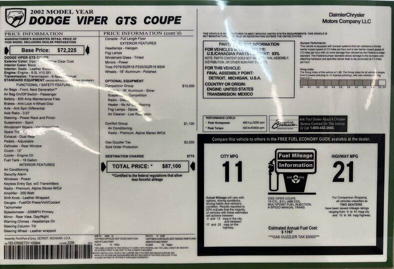 2002 Dodge Viper