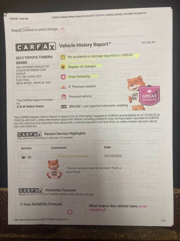 2012 Toyota Tundra Grade