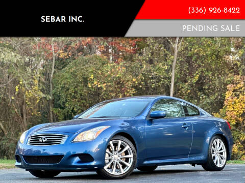 2009 Infiniti G37 Coupe for sale at Sebar Inc. in Greensboro NC