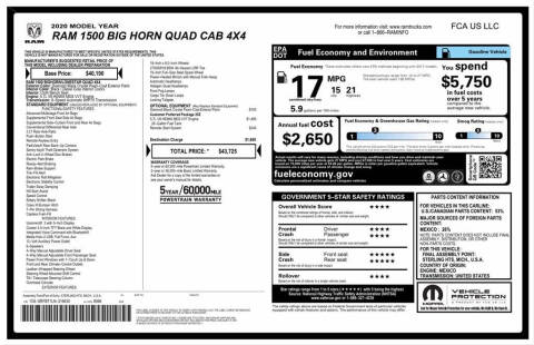 2020 RAM 1500