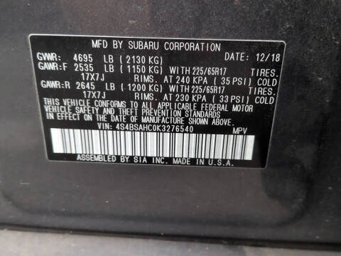 2019 Subaru Outback 2.5i Premium