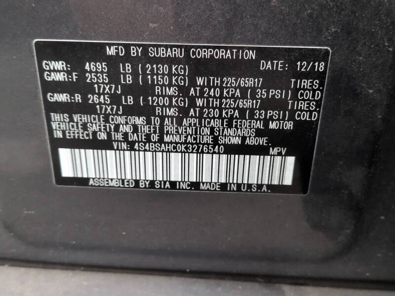 2019 Subaru Outback 2.5i Premium