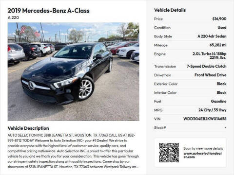 2019 Mercedes-Benz A-Class A 220