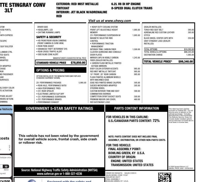 2021 Chevrolet Corvette Stingray