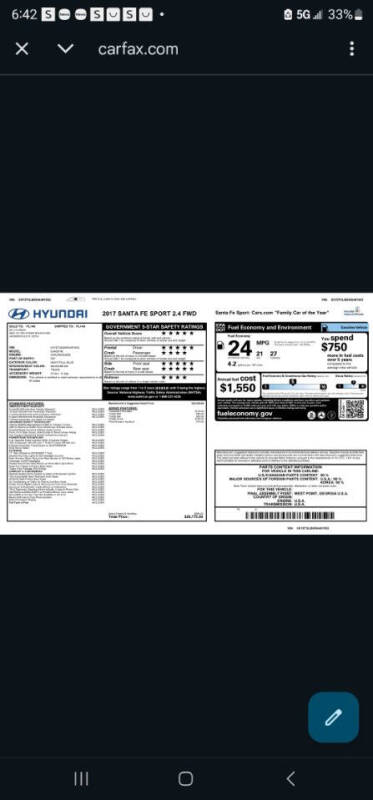 2017 Hyundai Santa Fe Sport 2.4L