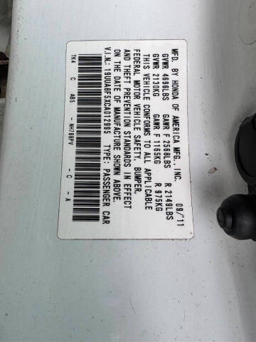 2012 Acura TL w/Tech