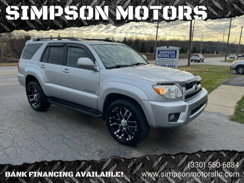 2007 Toyota 4Runner for sale at SIMPSON MOTORS in Youngstown OH