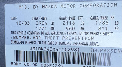 2004 Mazda MAZDA3 s