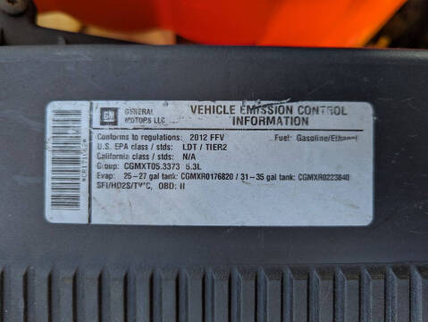 2012 Chevrolet Tahoe Special Service