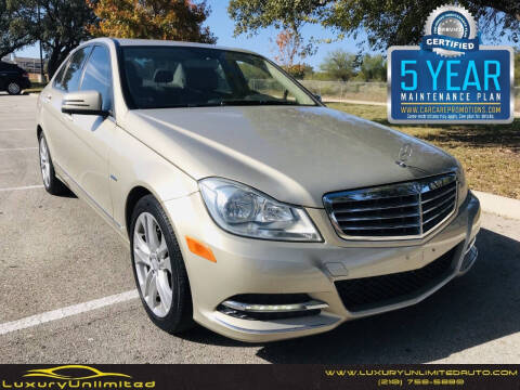 2012 Mercedes-Benz C-Class for sale at LUXURY UNLIMITED AUTO SALES in San Antonio TX