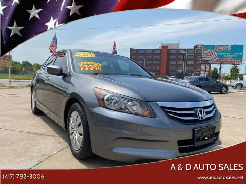 2012 Honda Accord for sale at A & D Auto Sales in Joplin MO