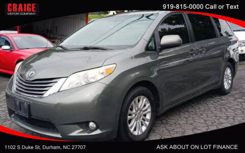 2011 Toyota Sienna for sale at CRAIGE MOTOR CO in Durham NC