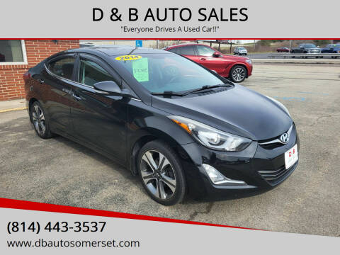 2014 Hyundai Elantra for sale at D & B AUTO SALES in Somerset PA