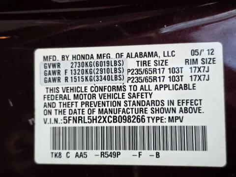 2012 Honda Odyssey LX