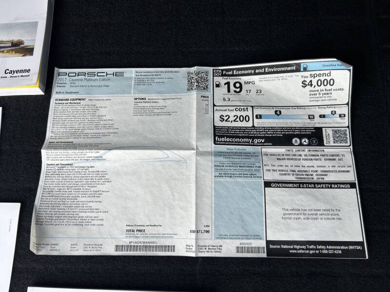 2017 Porsche Cayenne Platinum Edition
