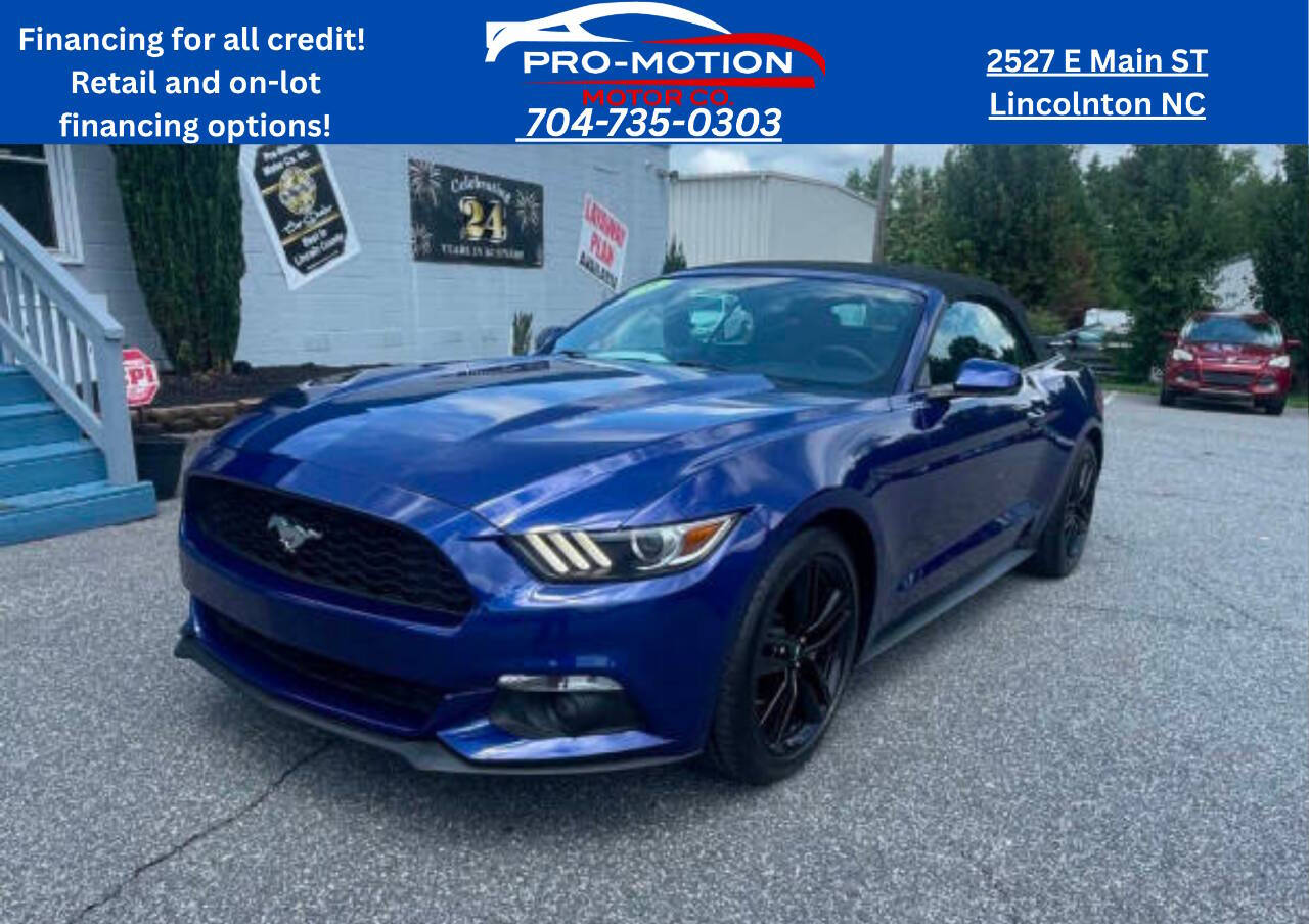 Blue 2016 Ford Mustang Convertible Rear-Wheel Drive 6-Speed Automatic