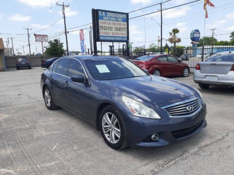 2012 Infiniti G37 Sedan for sale at S.A. BROADWAY MOTORS INC in San Antonio TX