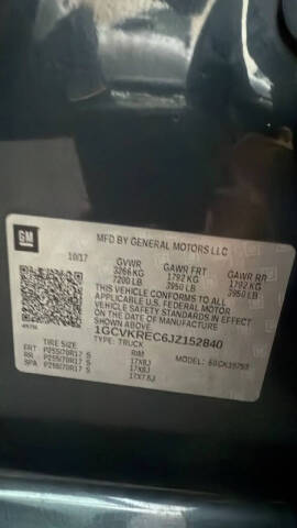 2018 Chevrolet Silverado 1500